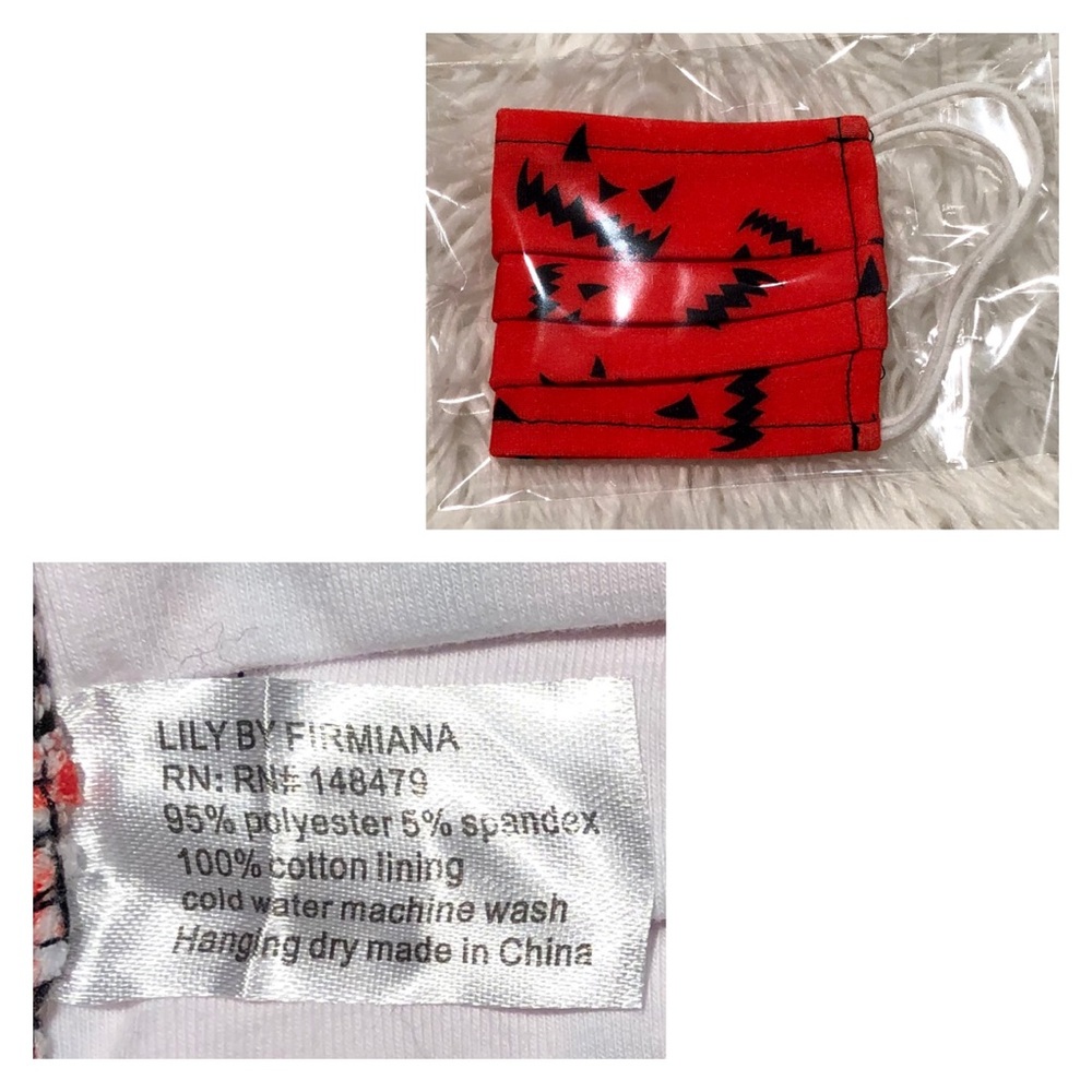 1 Unisex Orange Black Halloween Face Mask NIP - Picture 4 of 5